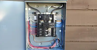 electrical panel upgrade service featuring newly installed electrical panel wired by licensed electricians in Waltham, MA