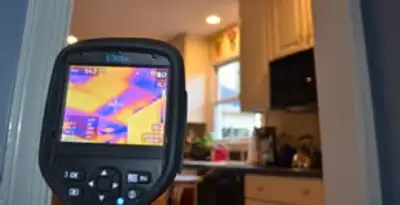 home energy audit service using thermal imaging to evaluate electrical efficiency inside a home in Waltham, MA