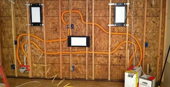new construction wiring project displaying complete electrical system layout installed by professionals in Waltham, MA